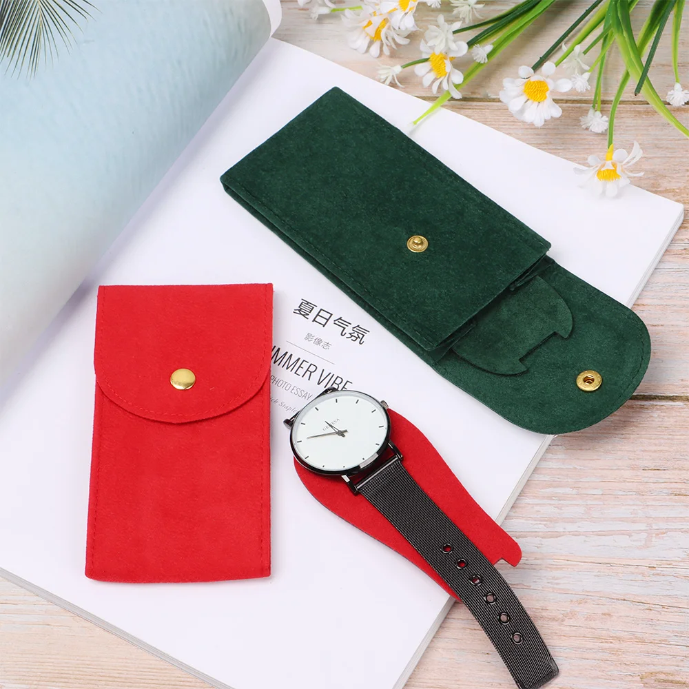 Portable Flannelette Watch Pouch Storage Bag Single Watch Travel Organizer Display Pouch Gift Bag Watch Dust Protection Case