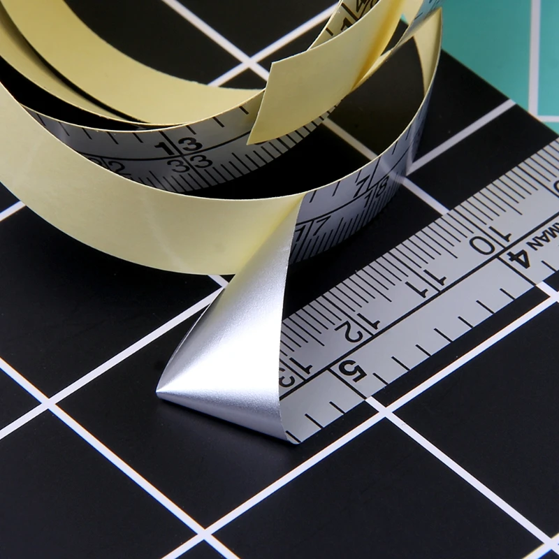 1Pc 90/151cm Self Adhesive Metric Measure Tape Vinyl Silver Ruler For Sewing Machine Sticker