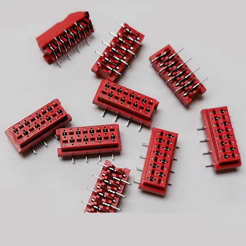 10Pcs Micromatch Through Hole Red 2.54mm Pitch Male IDC SMT Box Header Connector Sample 4P 6P 8P 10P 12P 14P 16P 18P 20P 22P 24P