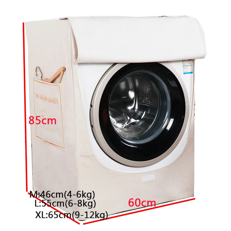 

Waterproof washing machine case, linen and cotton fabric, sunscreen, thicker automatic roller universal box