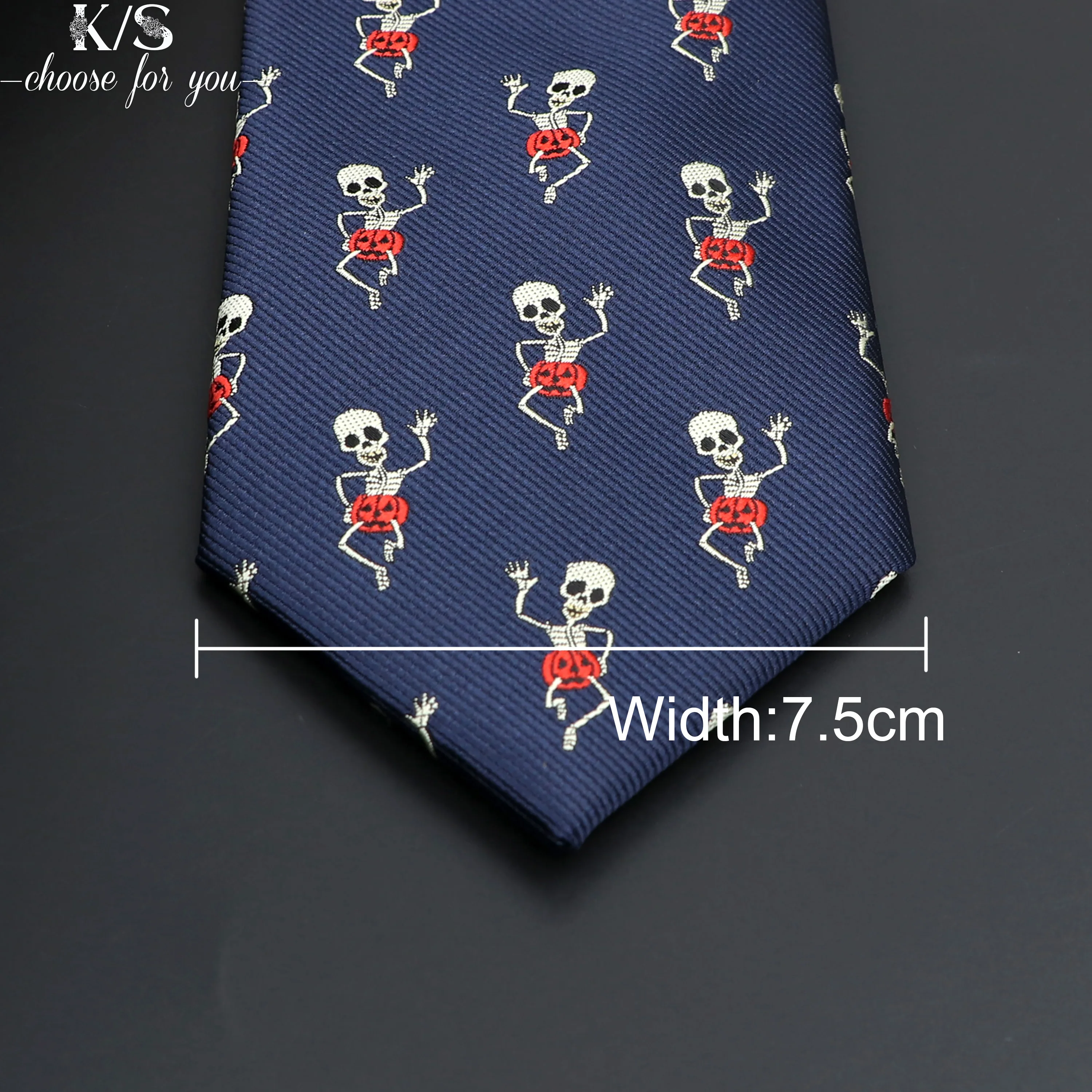 New Casual Skull Ties For Men Classic Slim 8cm Polyester Neckties Fashion Man Tie Gift For Men Wedding Groom Business Necktie