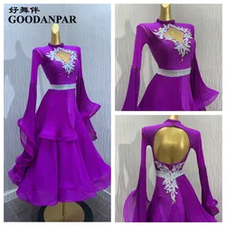 Ballroom Dance Dress Women for Competition standard dance dress ballroom dance costumes  pleated material dress pleated fabric