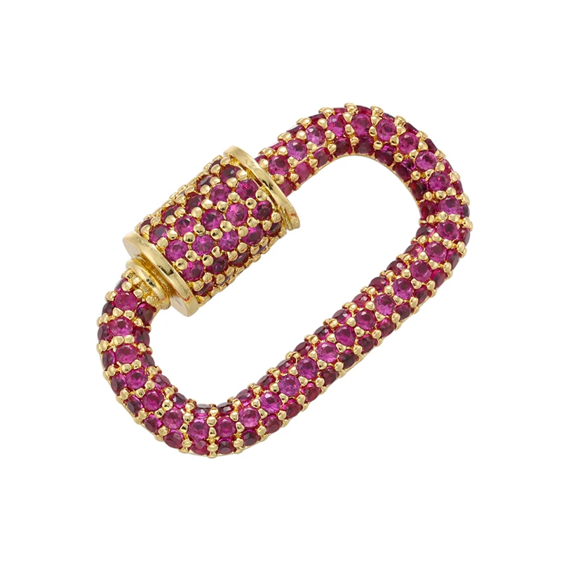 Pavé-Zirkonia 18K vergoldeter Karabinerverschluss DIY Schmuckzubehör für handgefertigte Halsketten- und Armbandkomponenten Schraubverschluss: VK106 – Detail 14