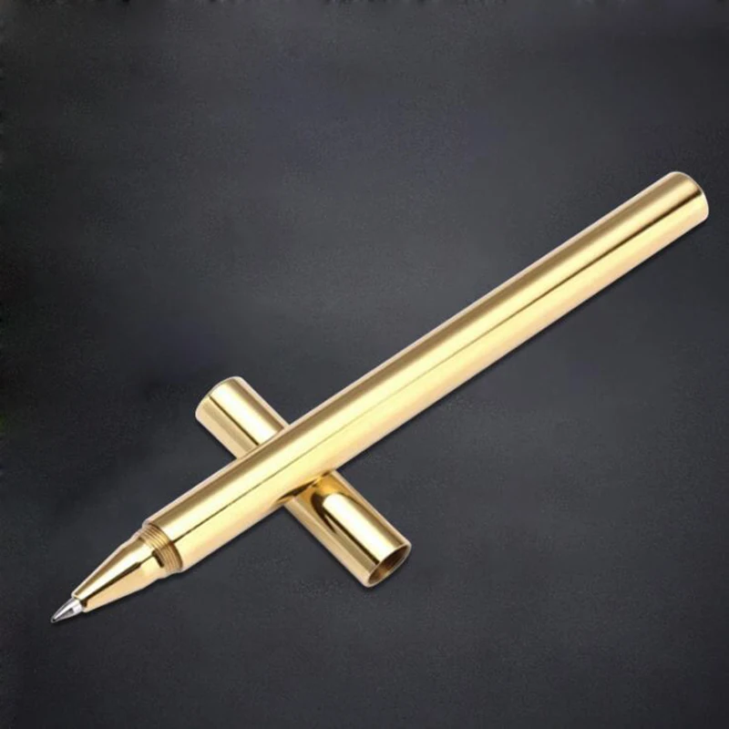 High Quality Luxury Brass Ballpoint Pen Tip 0.5mm Pure Brass Business Office Gift Pen Children\'S Student Stationery Pen 1pc