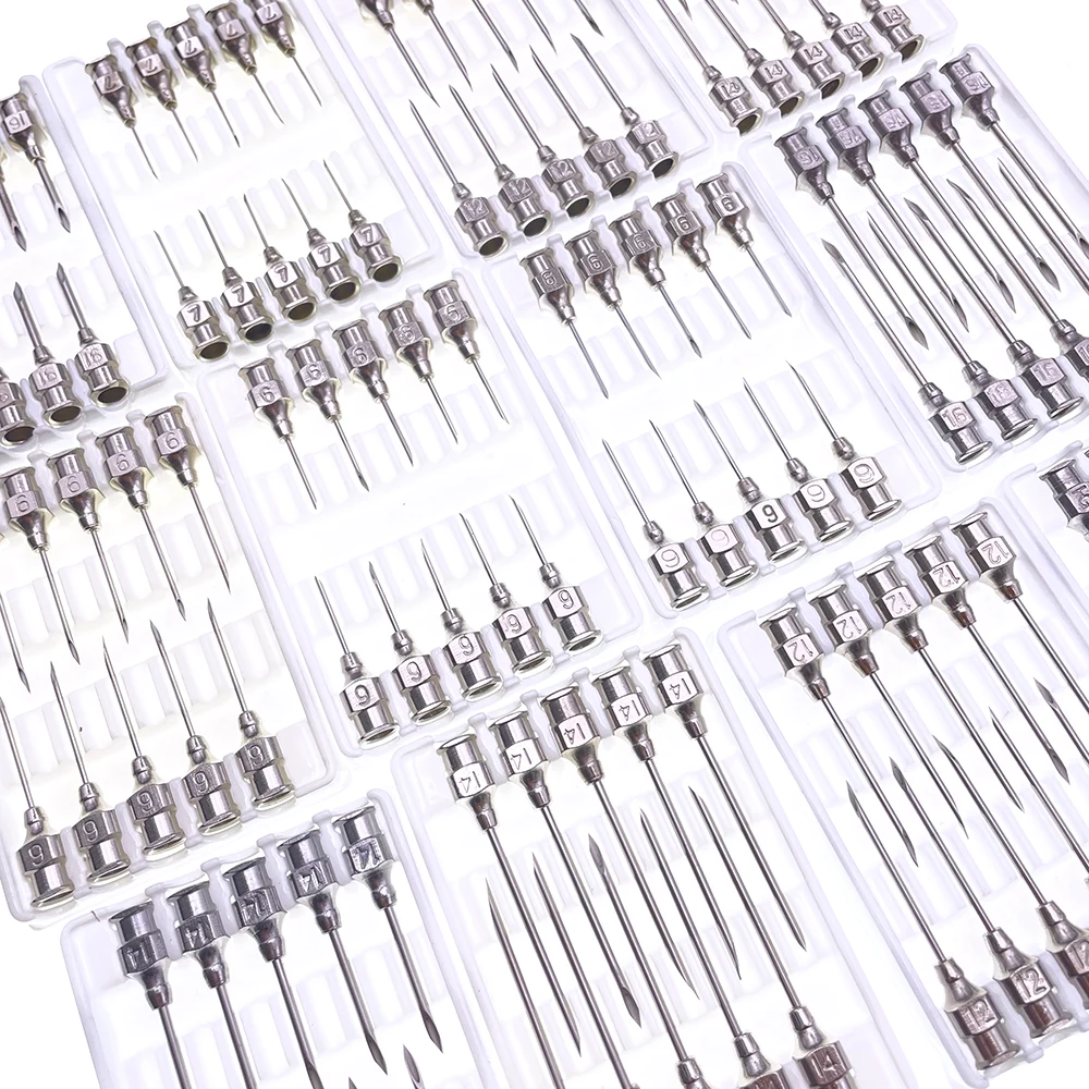 100PCS/10Bags Farming Tools Stainless Steel Needle Pin For Horse Cattle Cow Pig Sheep Goat Sterilized And Reused No 7 9 12 14 16