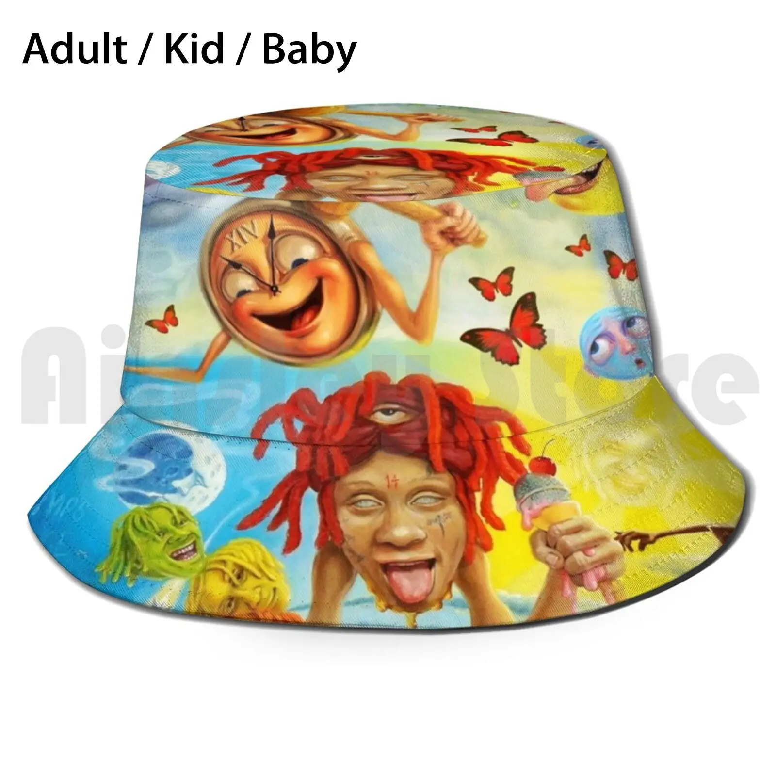 Trippie Red Originaly Cartoon Tour 2020 Sun Hat Foldable UV Protection Redd Matanajwa Music Rap