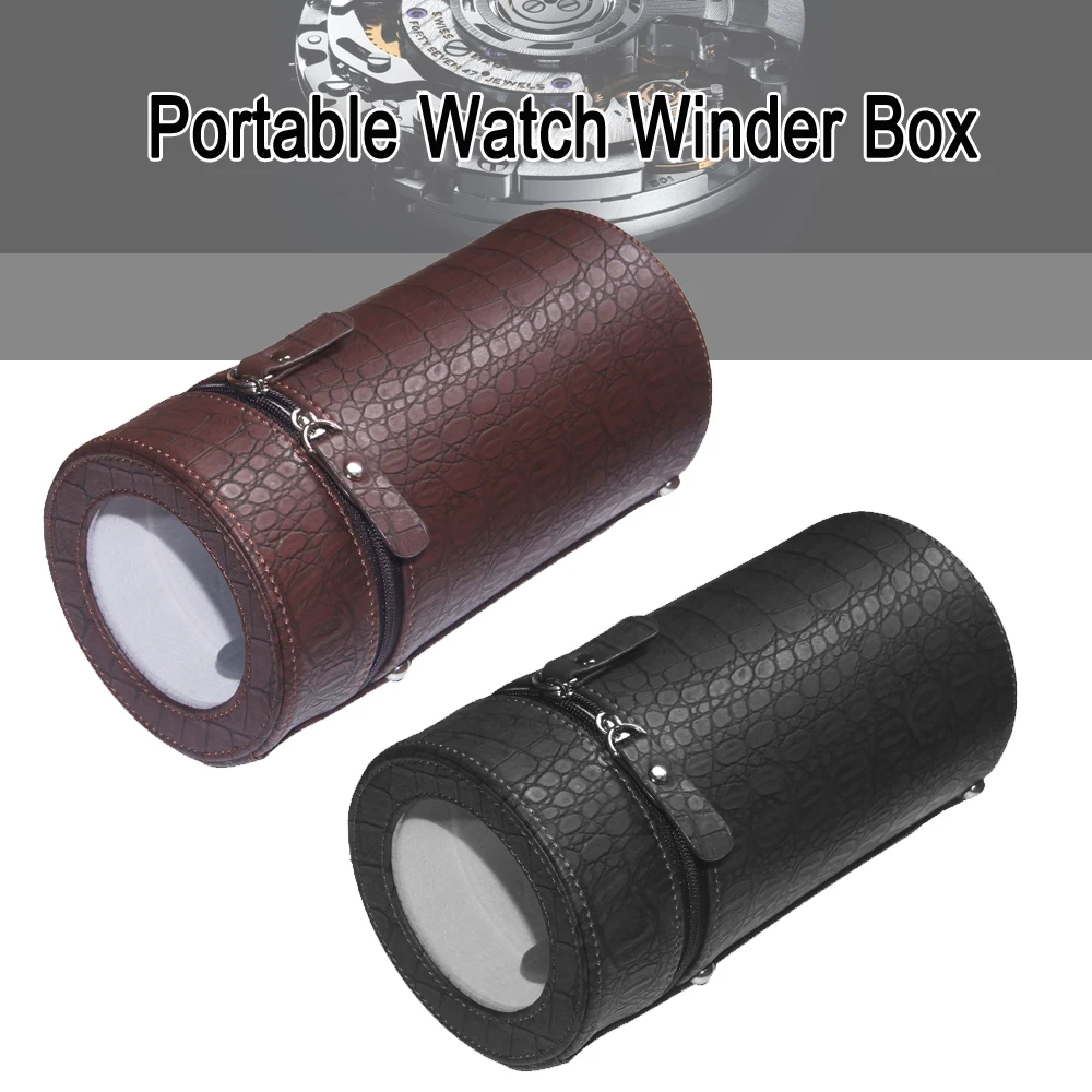 

New Portable Automatic Watch Winder Box For Mechanical Watch Winding Case PU Leather Watch Winder Storage Box 3 Modes