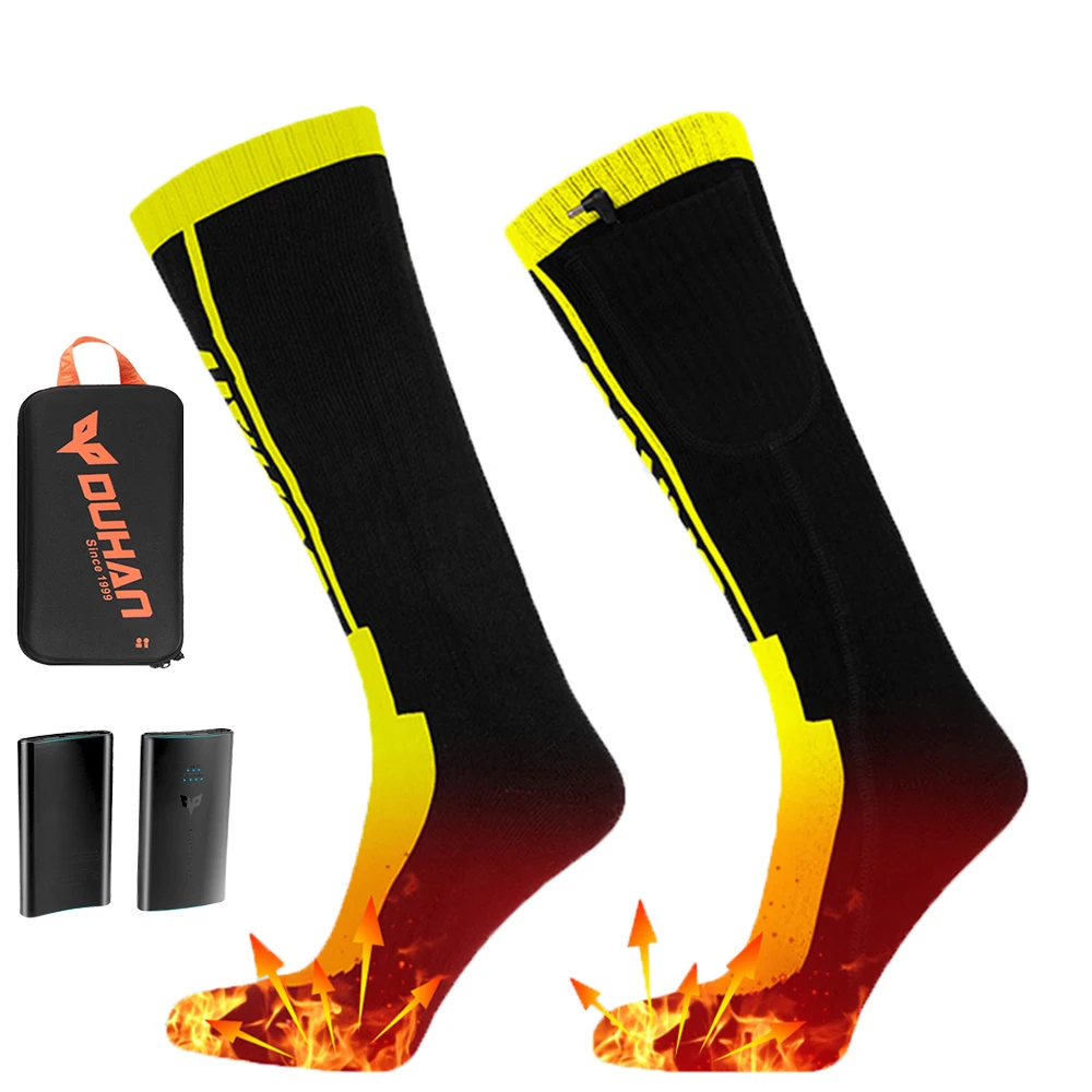 DUHAN Winter Heated Electric Heating Socks Skiing Socks Infrared Motorcycle Boots Heating Socks Cold Protection 3 Temperatures