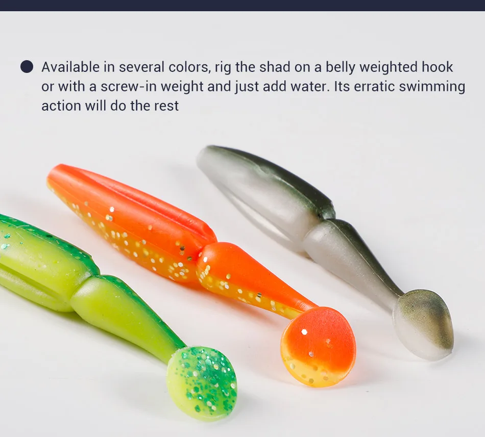 NOEBY Shad Weiche Köder 8 cm 3,5 g Wobbler Silikon Minnow Künstliche Weiche Köder T Schwanz Swimbait für Bass angelgerät Köder – Detail 8