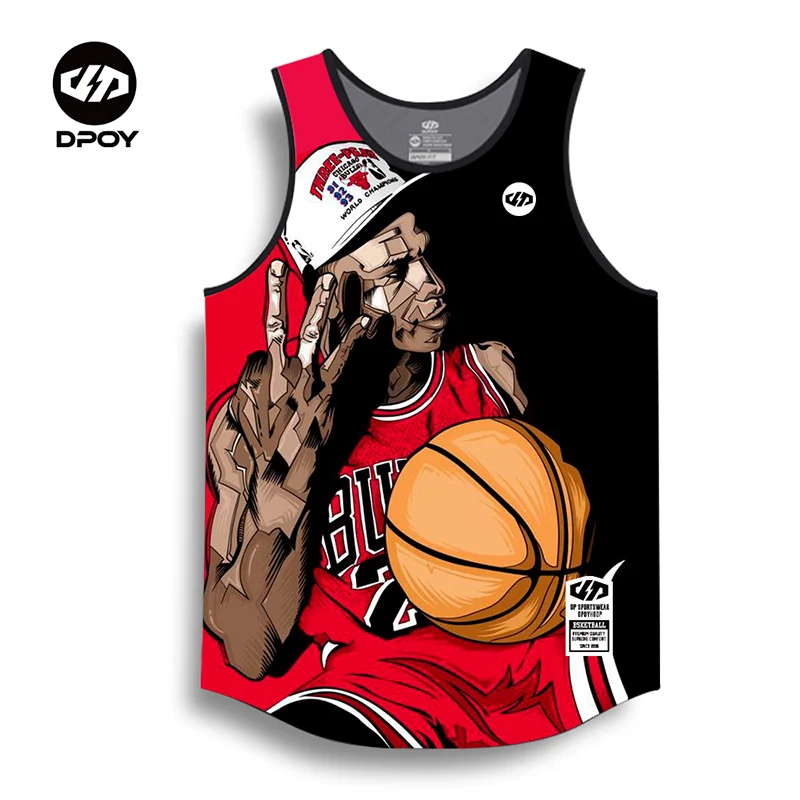 Dpoy original design 2021 bezrękawnik koszykarski luźna i oddychająca piłka do koszykówki dla mężczyzn gwiazda sportowiec sztuka fajna bluza