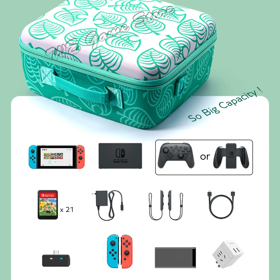 新しいnitendo-Nintendo Switch用アクセサリーキット,大容量バッグ,素敵なキャリングケース,コンソール用収納ボックス