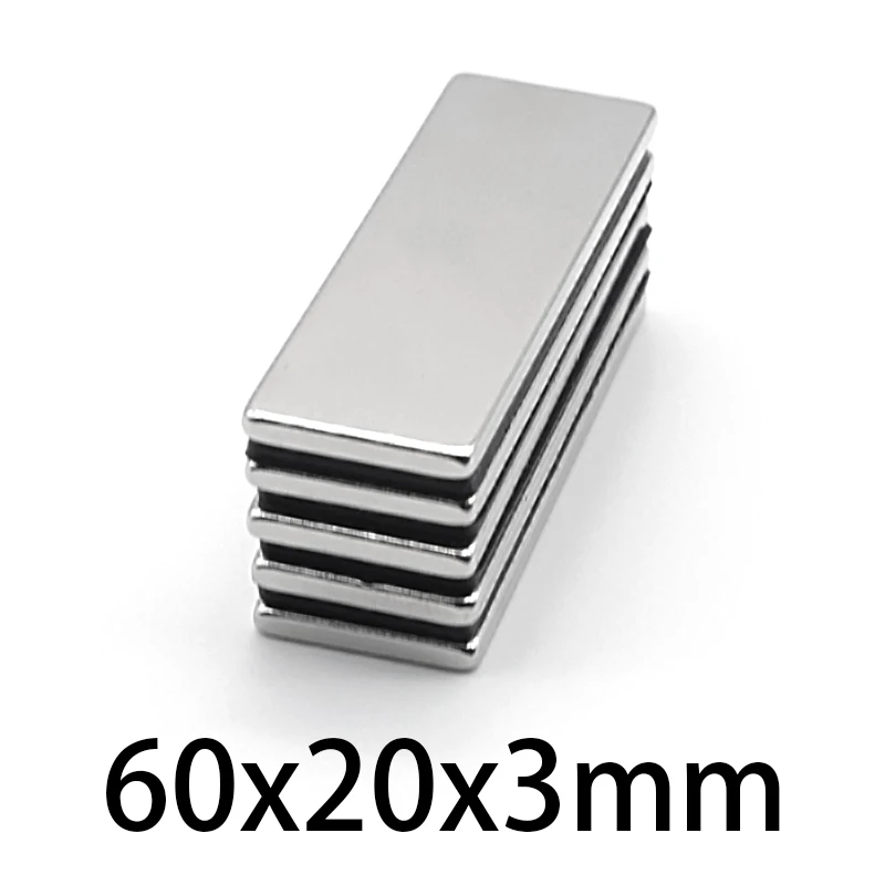 60x20x3 neodymium magnet 60mm x 20mm x 3mm n35 ndfeb super powerful permanent magnetic magnets rare earth