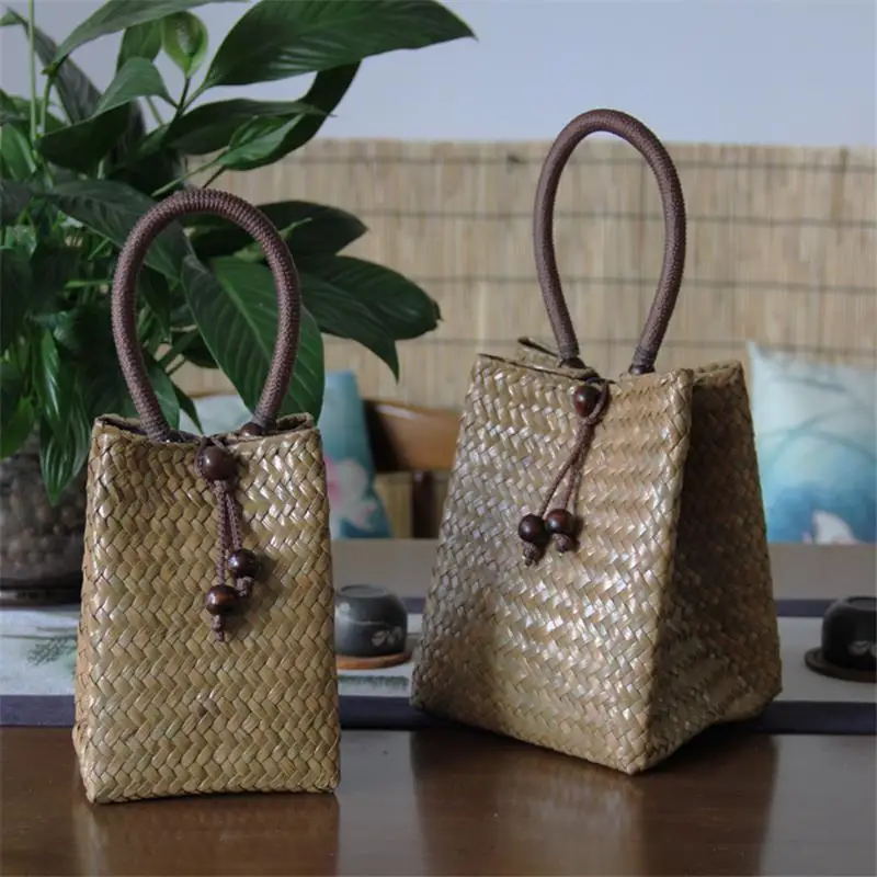 12x15CM New Style Straw Bag Original Retro Women\'s Handbag Pouch Summer Beach Vacation Woven Bag a6107