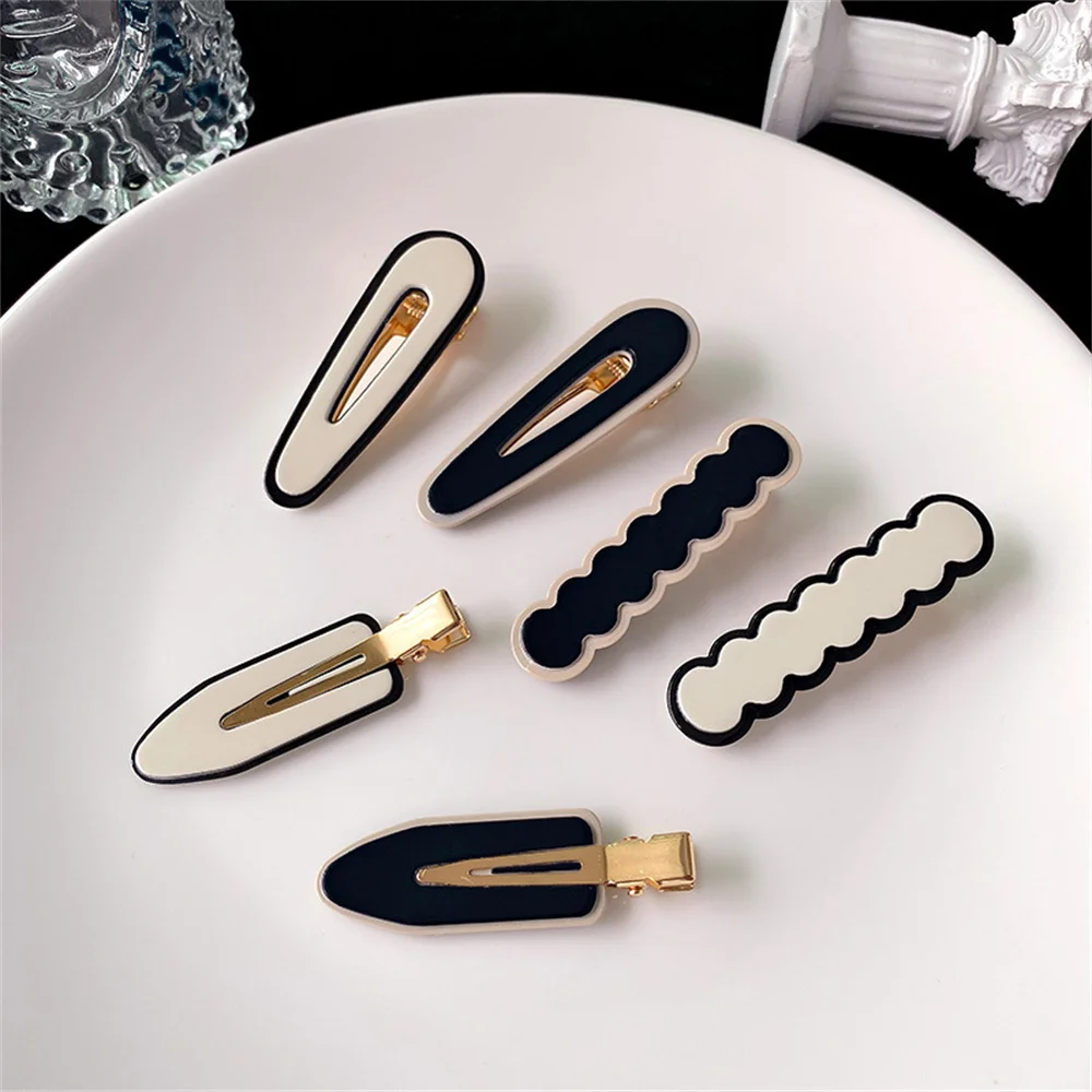 Acetate Girl Side Clip Seamless Hair Clip Retro Two Color Temperament Side Bangs Duckbill Clip Simple Hair Clip