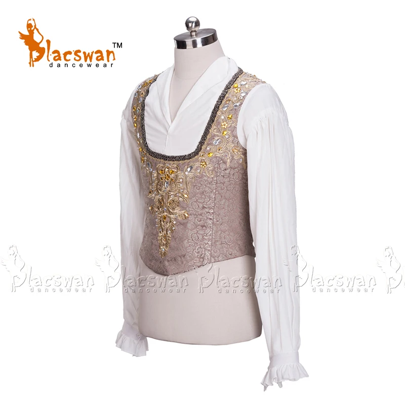 Gold Custom Made Prince Desire Professional Ballet Tunic Male Variation Costume BT793