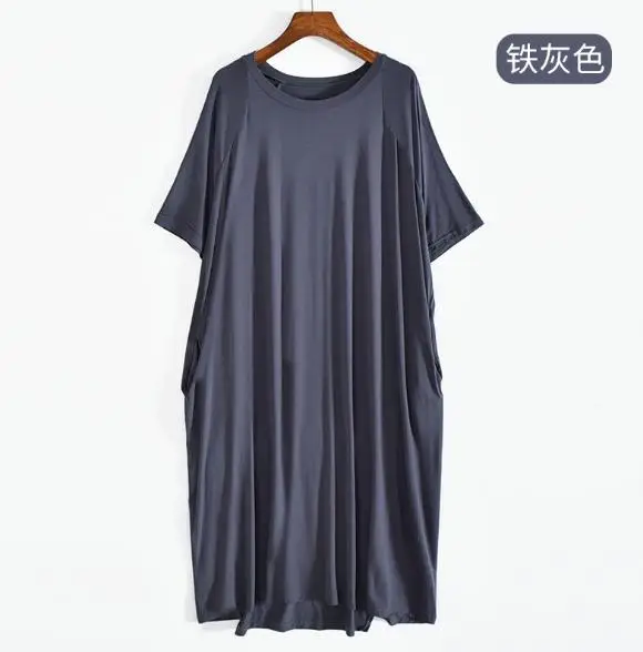 100 Kg Wear Night Dress Women Short Sleeve Modal Cotton Nightshirt Female Loose Long Nightgowns Summer Women\'s Home Clothes