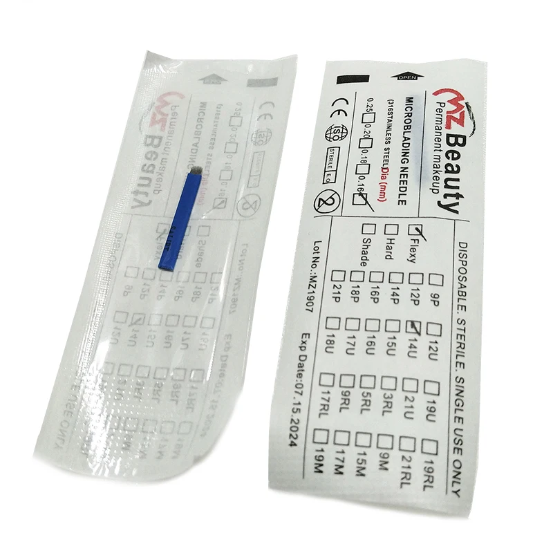 Nano 0.16MM Microbladiang Needles MZ Beauty Tattoo Nanoneedles With LOT NO. EXP Day For Tebori Manual Pen Micro Blade Agulhas