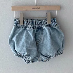 Primavera verão novo infantil crianças jeans shorts heram calças recém-nascidos do bebê meninos meninas pp calças roupas crianças bloomers 0-3t