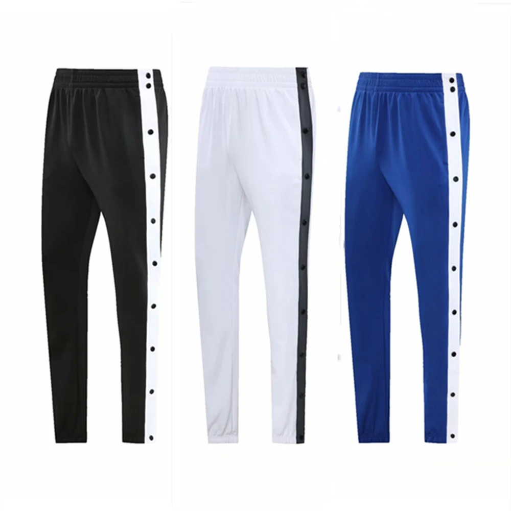 Women & Men Running Pants Button Double Side Opening Training Sports Pants Jogging Fitness Baseball Basketball Court Trousers