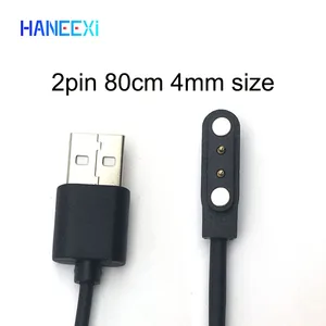 Schwarzes Datenkabel aus dem Magnetladegerät für die Smart Watch, 2Pin, 4 mm, 80 cm Power Lader, T03, L15, L16, W26, hohe Qualität 6 Hauptverkaufsladegerät Iwo W26 - №4