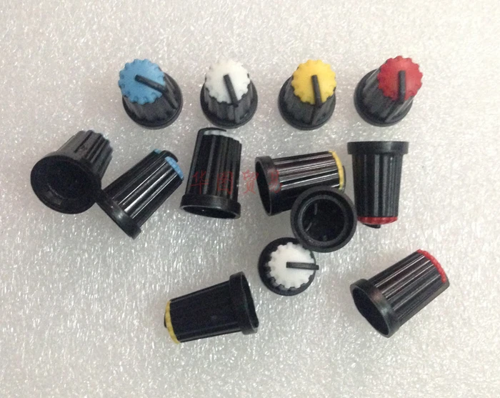 

60pcs D-axis half-axis rotary potentiometer encoder knob cap / audio volume switch instrument adjustment knob caps hole 6mm