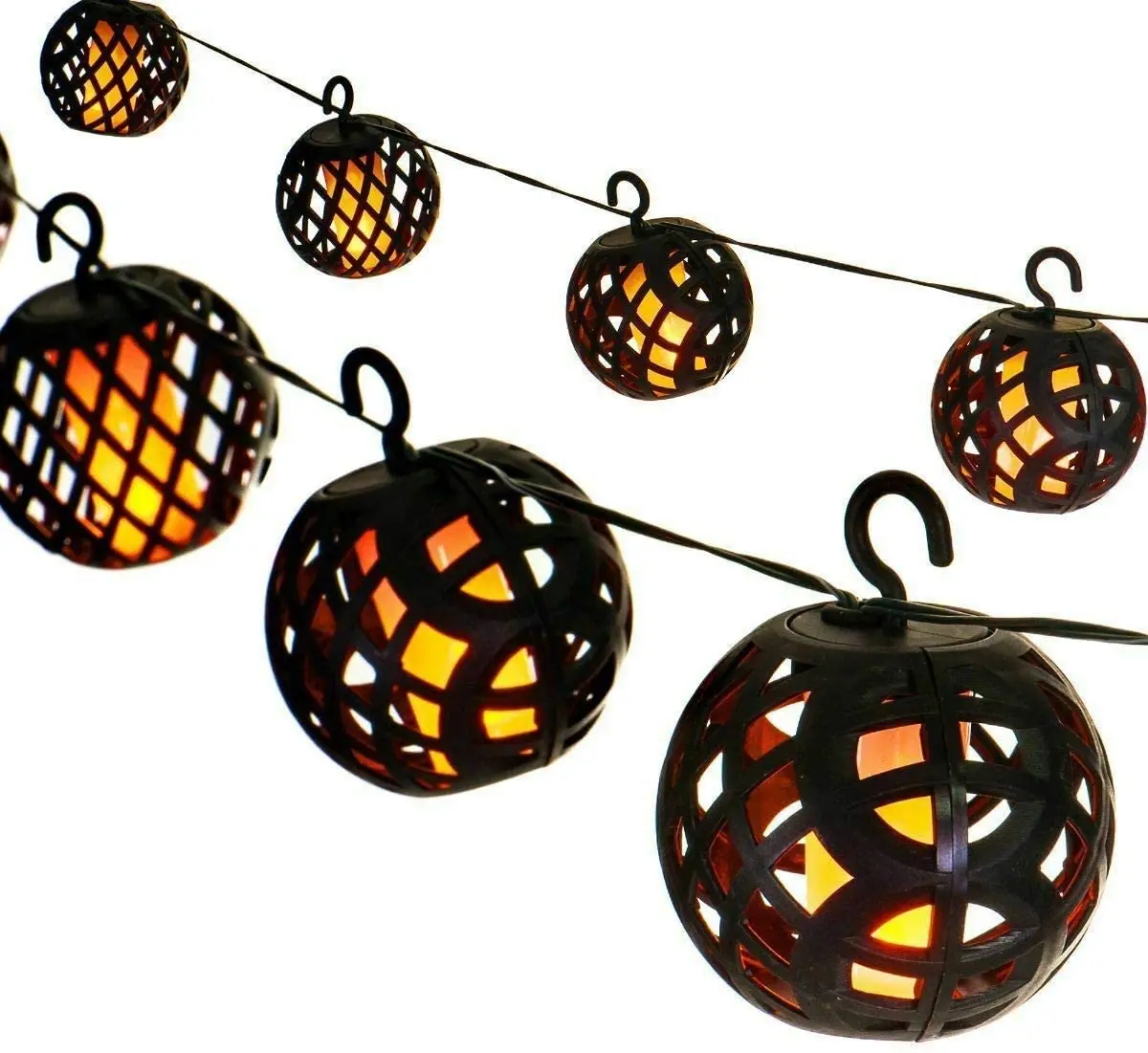 

4M 8 LED Dancing Flickering Flames Solar String Lights Globe Ball Christmas Fairy String Garland Light For Garden Patio