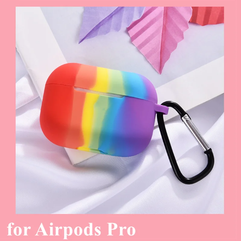 Rainbow Silicone Cover Case For apple Airpods 3 Pro Case sticker Case for airpod 1 2 3 For Air Pods Accessories