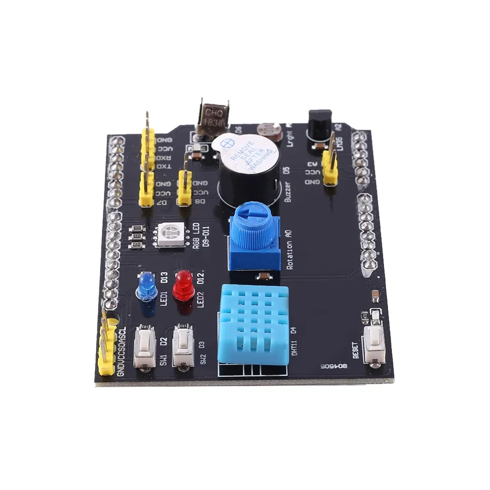 Multi-function Expansion Board for Arduino UNO R3 LM35D DHT11 Temperature Sensor Passive Buzzer Infrared Receiver Shield