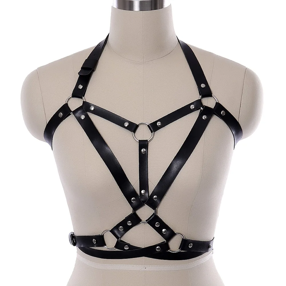 

Sword Belt Goth Leather Body Harness Bra Top Chest Waist Belt Witch Gothic Punk Fashion Girl Festival Rave Wear Accessories