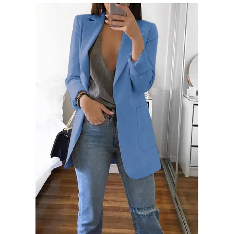 New high-quality blazerwomen\'s spring andautumn explosion style fashion lapel slim cardigan temperament largesize blazer(S--5XL)