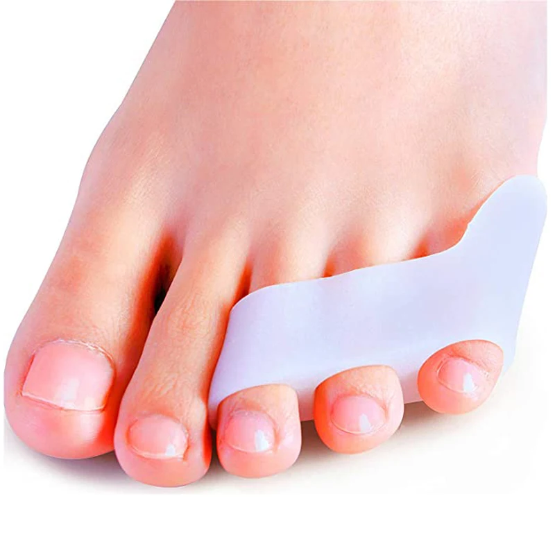 

2pcs Silicone Gel Little Toe Separator Overlapping Toes Straightener Bunion Blister Pain Relief Toe Protector Foot Care Tool