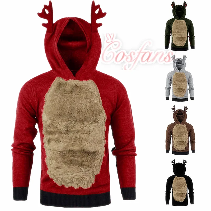 Uomini Maglione di natale Prodotto Principale Degli Uomini Alce Cosplay Maglie e Maglioni Cool Boy Vale La Pena avere Sweter di Vendita Caldo di Modo vestiti Di Natale