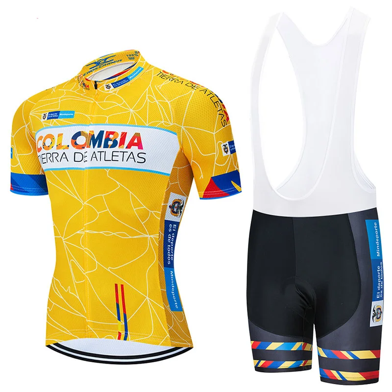 2023 Team Colombia Cycling Jersey 9D Bib Set Men\'s Bike Wear Clothes Bicycle Clothing MTB Uniform Quick Dry Clothing Cycling Kit