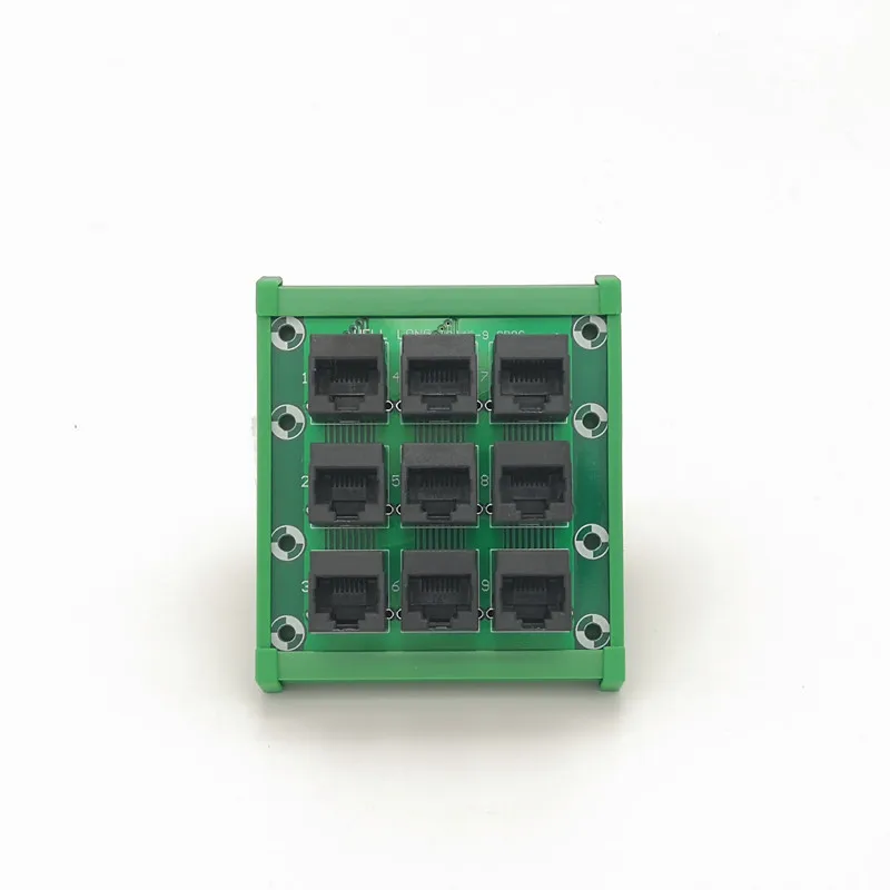 DIN Rail Mount RJ45 Module,RJ45 8P8C Jack 9-Way Buss Breakout Board,Terminal Block, Connector.