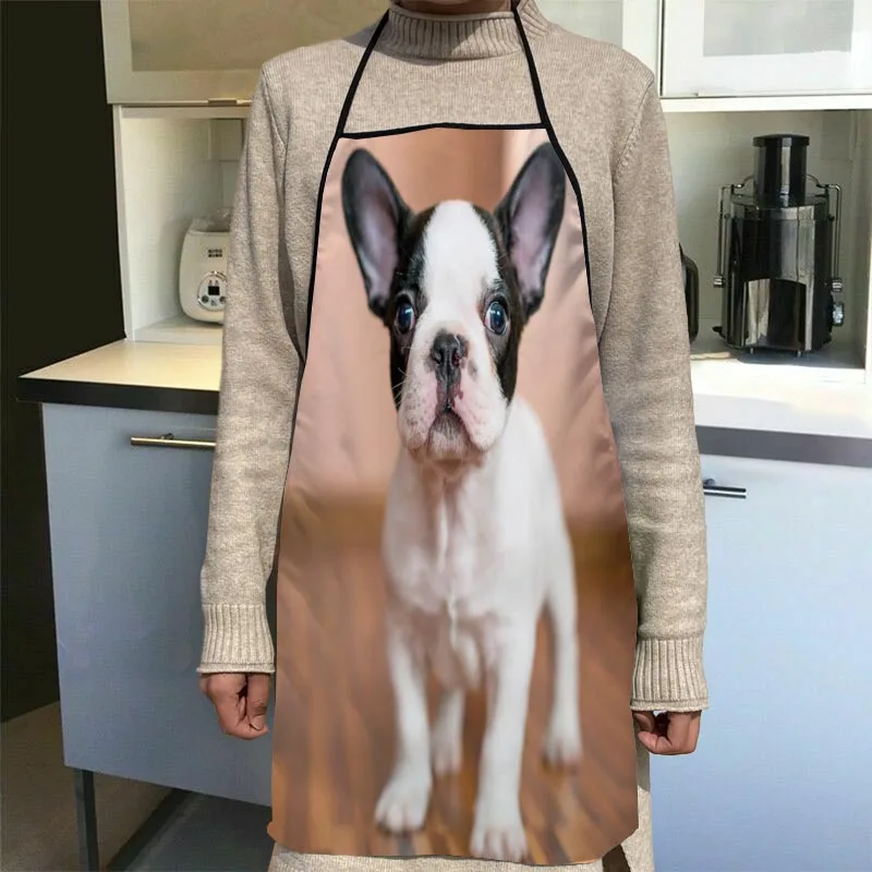 Bulldog Pattern Aprons Home Coffee Shop Cleaning Aprons Anti-Dirty Kitchen Accessories For Men Women 50x75cm,68x95cm Funy Gift