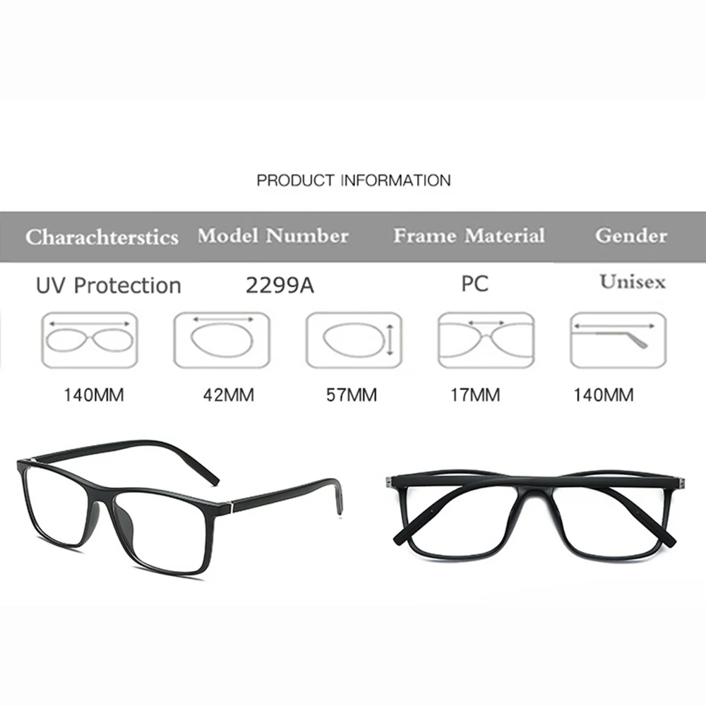 Belmon 6 In 1 Spectacle Frame Men Women With 5 PCS Clip On Polarized Sunglasses Magnetic Glasses Male Computer Optical 2299A