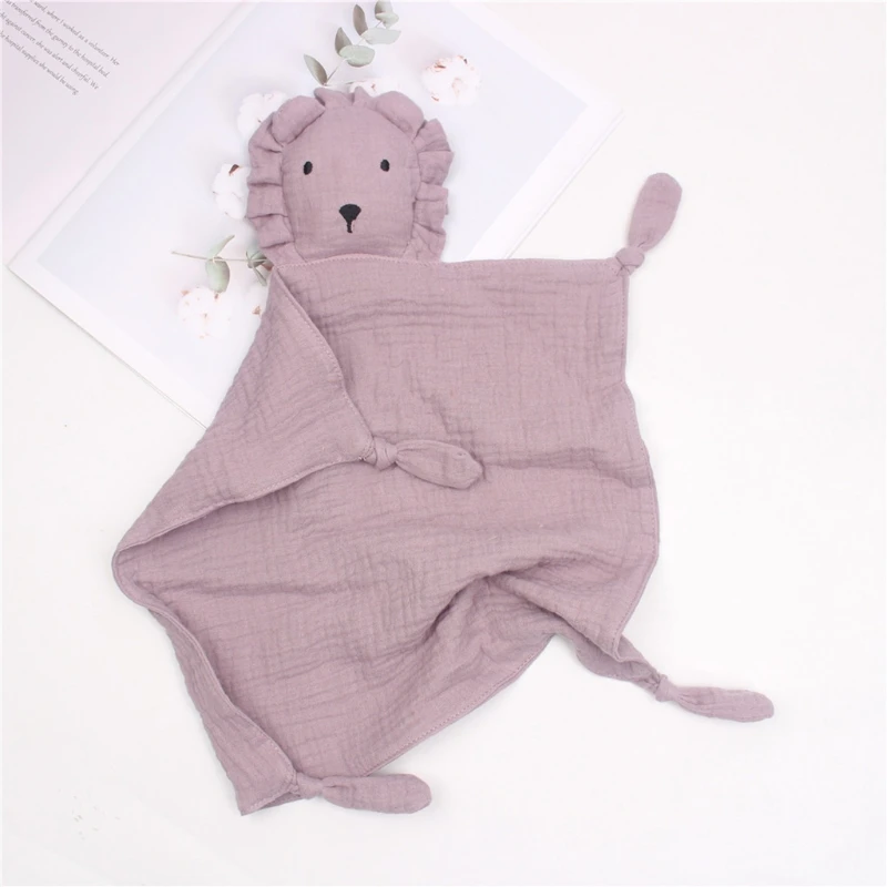 Cotton Baby Bibs Newborn Soother Appease Towel Cartoon Lion Sleep Dolls Comfort Sleeping Nursing Cuddling Towel Baby Burp Cloths