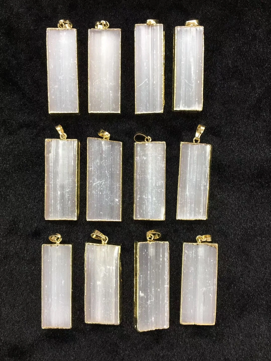 Wholesale 10pcs/Pack Natural Mulit Color Quartz Agates Bead Pendant,17x60mm Square Tubes Pendant for Jewelry Necklace DIY