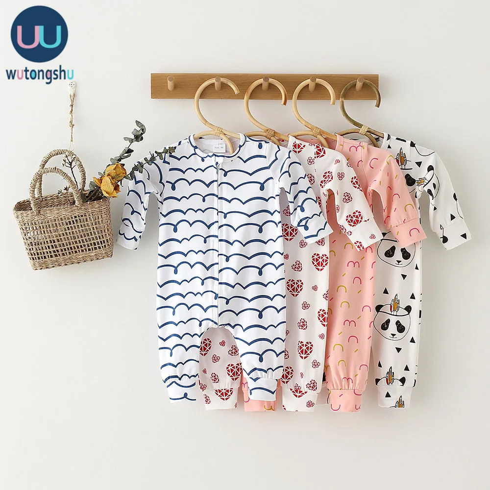 Baby Rompers Long Sleeve 100% Cotton Linen Printing Pattern Newborn Baby Girl Clothes Baby Boy One Piece Outfit Infant Rompers