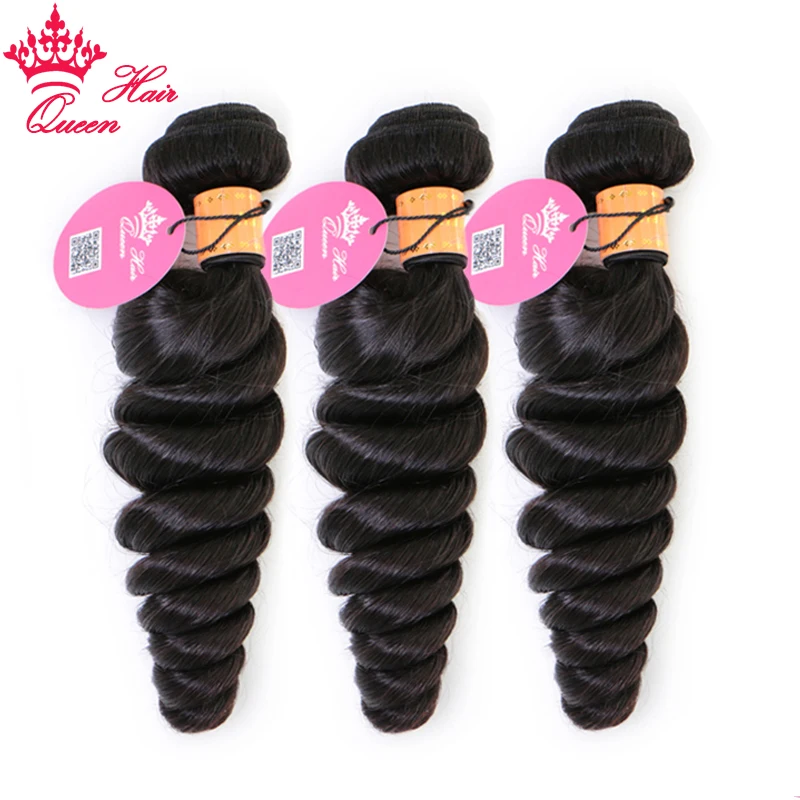 

Queen Hair 100% Human Raw Hair Bundles Indian Hair Loose Wave 10-28 Inch Virgin Hair Natural Color Queen Hair Official