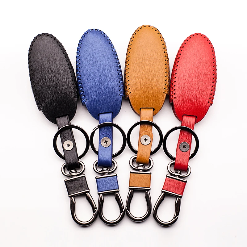 High quality leather color key cover for Nissan Altima qashqai x-trail tiida almera juke note primera remote control 4 button