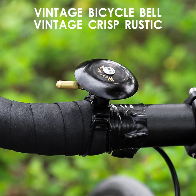 WEST BIKING Vintage Copper Bicycle Bell Classical Handlebar Ring Clear Sound MTB Road Bicycle Horn Cycling Alarm Accessories