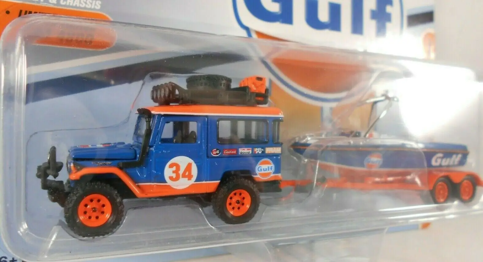 Johnny Lightning cars 1/64 Toyota land cruiser FJ40 gulf oil GULF2019 Metal material collection car boys gift