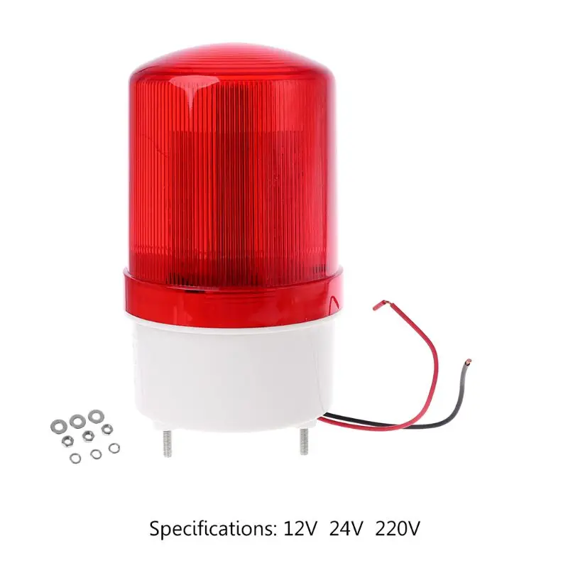 Imagem -05 - Levou Strobe Flash de Luz de Aviso da Lâmpada de Alarme Buzzer Sinal Rotativo Som Iluminação de Emergência Sirene Hummer 2023 Novo 220v 12v 24v