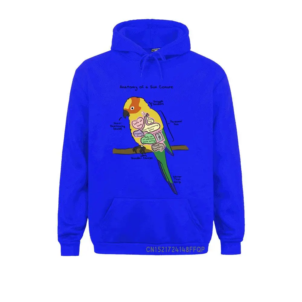 Sun Conure Anatomy Sweatshirts For Men Pet Bird Fashion Hoodies Hooded Sweats Crewneck High-Grade Fabrics Pullover Original