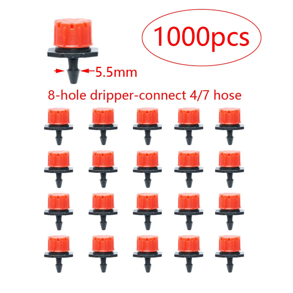 30-1000PCS 4/7mm Garden Irrigation Nozzle Adjustable Dripper Watering Sprinkler Drip Irrigation System Watering Potted Plants