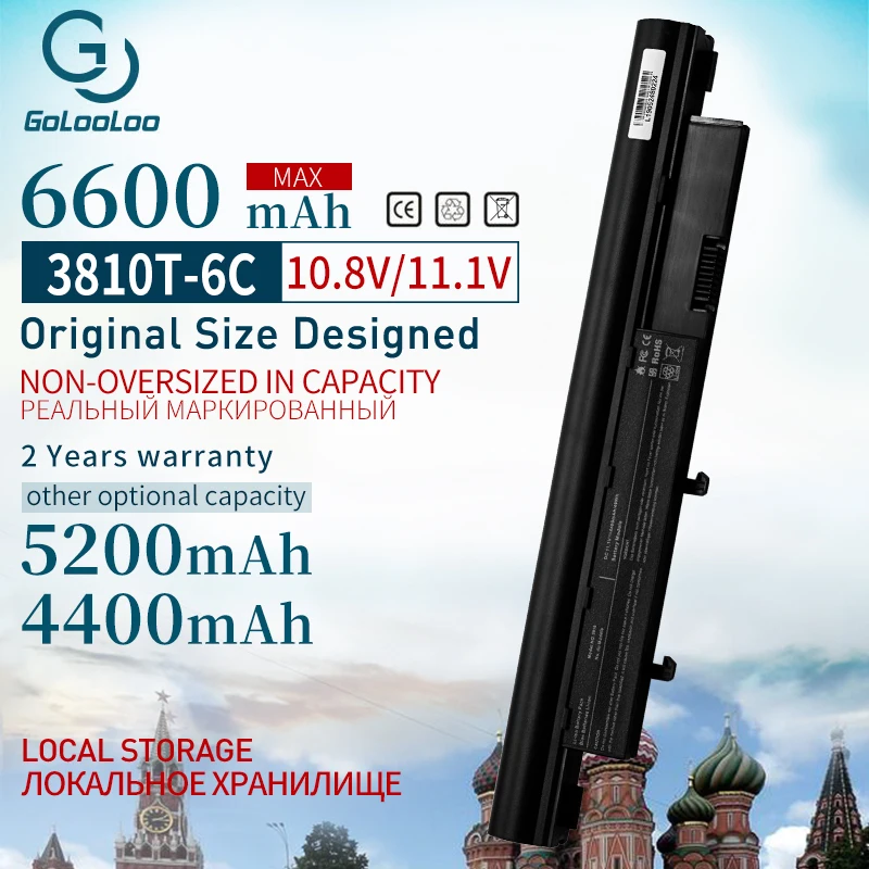 Golooloo-Batterie pour ordinateur portable Acer Aspire, 11.1V, 6 cellules, 4400 mAh, 3810T, 4810T, 4810TG, 5810T, 5810, AS09D31, AS09D36, AS09D70, AS09D56