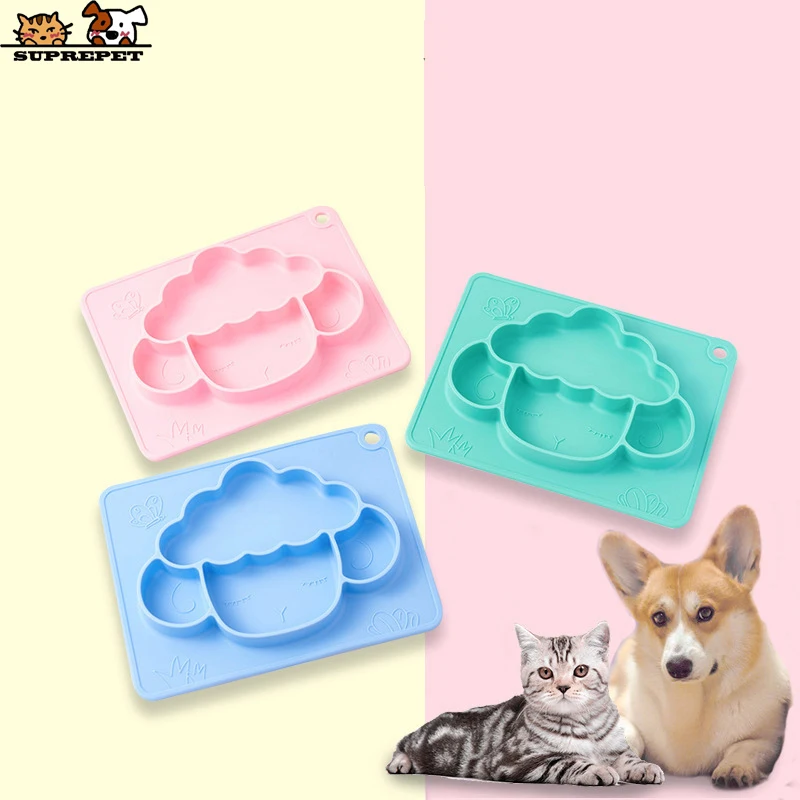 SUPREPET Dog Drinking Silicone Bowl Licking Water Cat Bowls Non Slip Pet Slow Feeder Raised Food Pad Cats Products for Pets