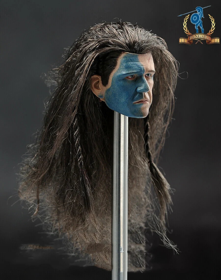 1/6 Szkocki William Wallace głowa gwiazdy, pasuje do 12-calowej figurki akcji, model ciała, żołnierz, przeszczep włosów, zabawka DIY