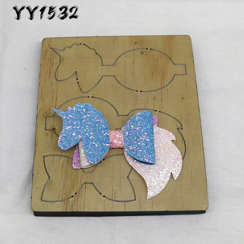 Unicorn Bowknot Cutting Knife Mould Wooden MouldYY1528Is Compatible with Most Manual Die Cut